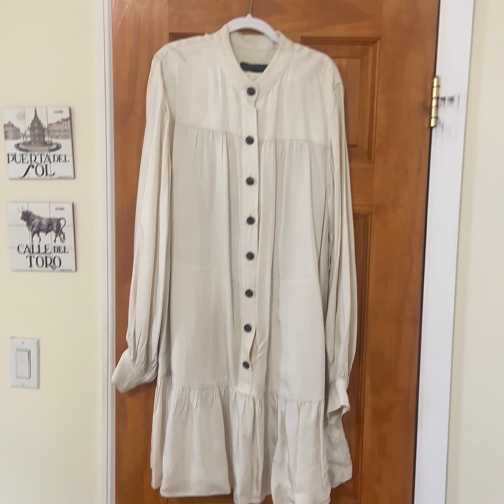 Banana Republic Flounce Hem Belted Dress